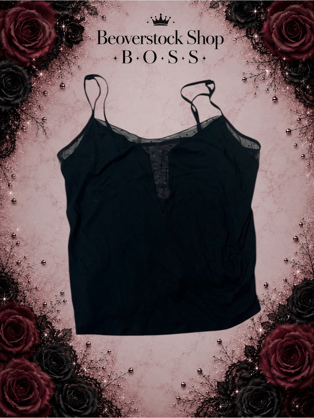 New NWT Victoria's Secret VS Lingerie Sleep Mesh Black Tank Top - Small